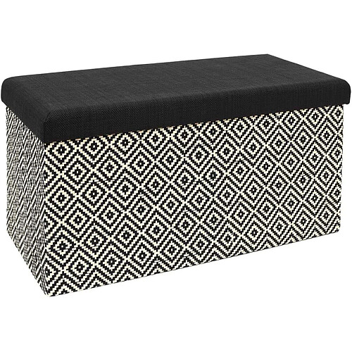 The Home Deco Factory Banc coffre de rangement tressage Mirage noir.