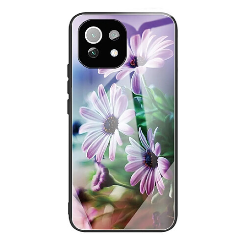 Coque en TPU anti-rayures chrysanthème violet pour votre Xiaomi Mi 11 Lite 4G/5G