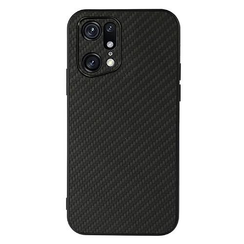 Coque en TPU + PU texture en fibre de carbone, anti-rayures, noir pour votre Oppo Find X5 Pro