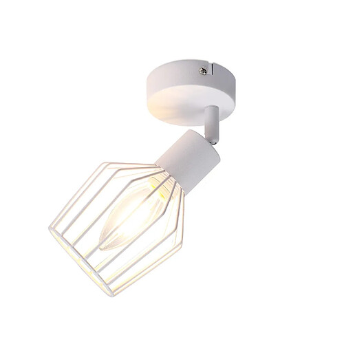 NETTLIFE Spot de Plafond E14 - métal, lampe de couloir industrielle pivotante à 350°, applique murale pour couloir et salon,blanc