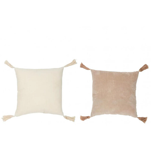 Dansmamaison Coussin Floche Coton Beige/Orange Assortiment De 2