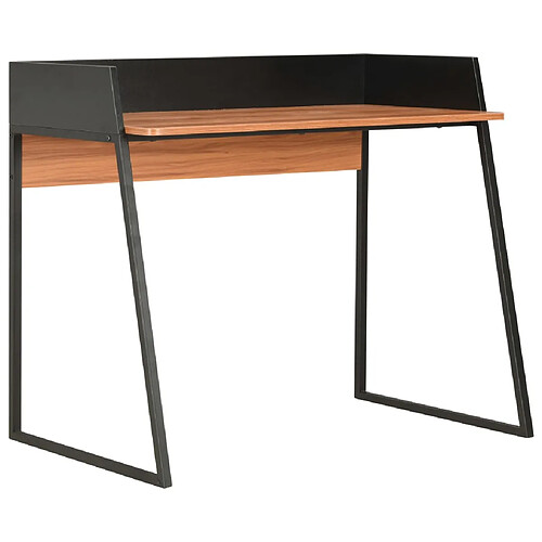 Helloshop26 Bureau table poste de travail meuble d'ordinateur informatique étude et 90 x 60 x 88 cm noir 02_0023929