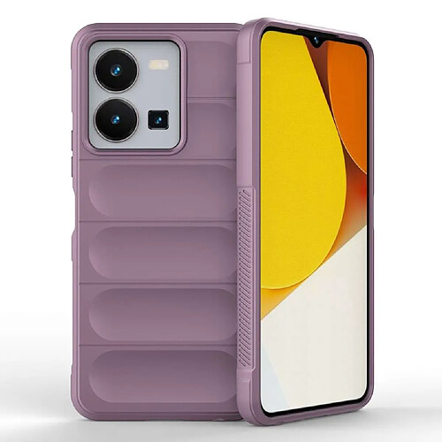 Htdmobiles Coque pour Vivo Y22 / Y22s / Y35 - housse etui silicone gel fine + verre trempe - MAUVE