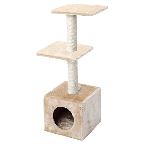 Arbre à Chat Palazzo avec Poteau de Diamètre 8cm - 30x30x90cm - Europet Bernina - Beige