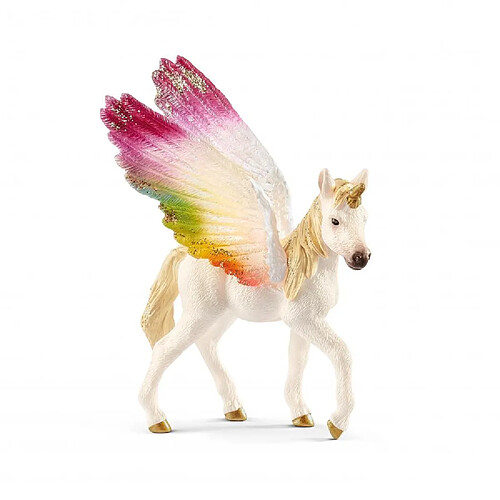 Schleich 70577 Licorne ailée arc-en-ciel, poulain