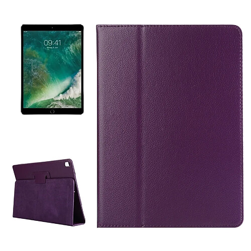 Wewoo Coque Violet pour iPad Pro 10,5 pouces Litchi Texture double rabat horizontal en cuir avec support