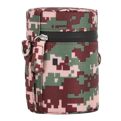 Wewoo Housse Camouflage Color Small Lens Case Zipered Cloth Box pour DSLR Camera Lens, Taille: 11x8x8cm (Marron)