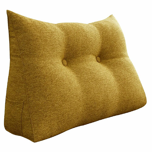 VerCart Coussin de Lecture, Triangulaire Coussin à Coins, Lin Jaune 60CM