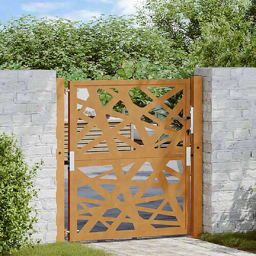 vidaXL Porte de jardin acier résistant aux intempéries design lumière