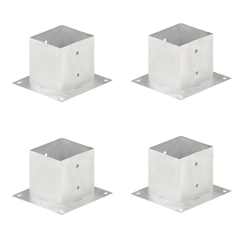 vidaXL Ancres de poteau 4 pcs Métal galvanisé 141 mm