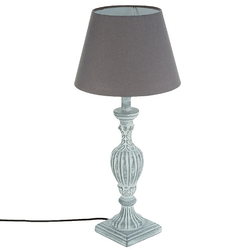 Atmosphera, Createur D'Interieur Lampe Patine en bois - H. 56 cm. - Gris