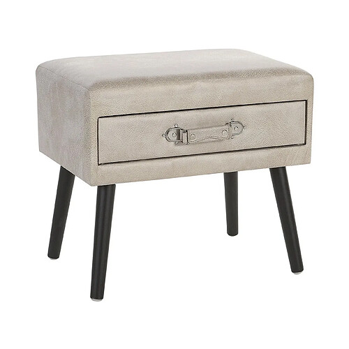 Beliani Table de chevet Cuir PU Beige EUROSTAR