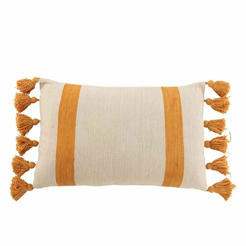 Paris Prix Coussin Déco à Pompons Rayures 40x60cm Ocre