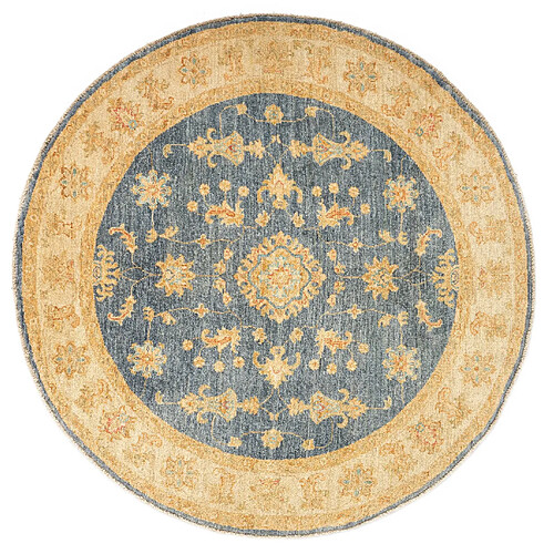 Vidal Tapis de laine 150x150 Bleu Kaizar