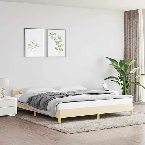 vidaXL Cadre de lit sans matelas crème 180x200 cm tissu