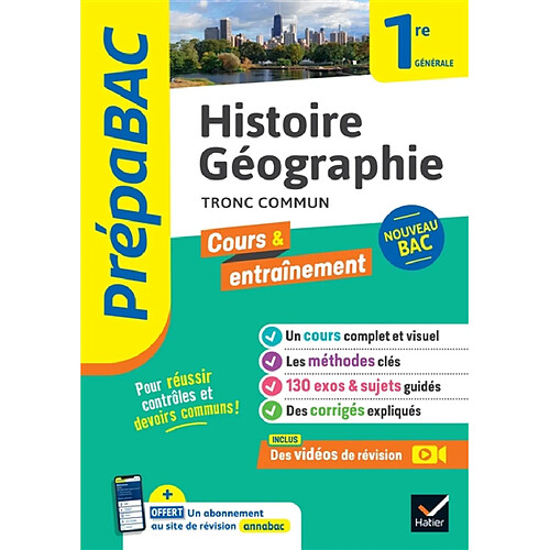 Histoire géographie tronc commun 1re générale : nouveau bac · Occasion