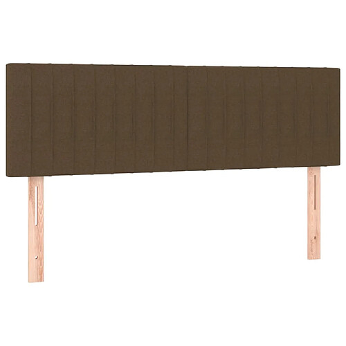 Maison Chic Lot de 2 Têtes de lit design pour chambre - Décoration de lit Marron foncé 72x5x78/88 cm Tissu -MN52767