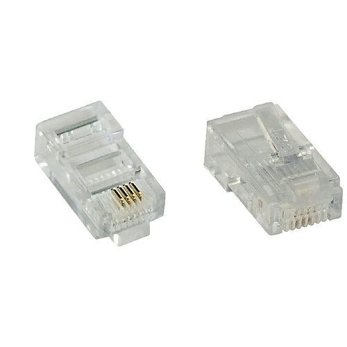 NEDIS InLine® 100pcs Modular Plug 8P4C RJ45 pour le sertissage du câble ruban RNIS