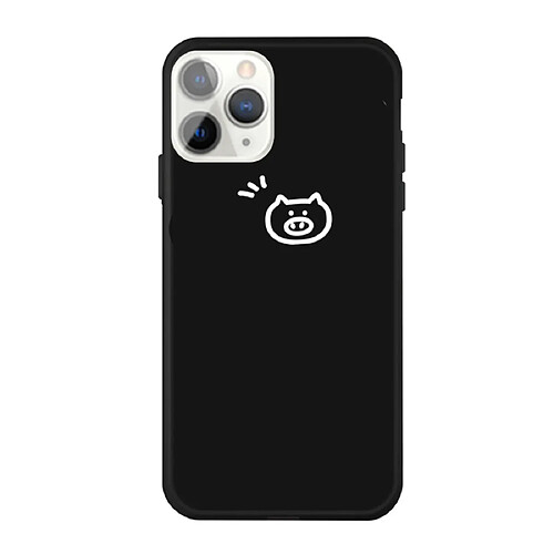 Wewoo Coque Pour iPhone 11 Pro Petit Cochon Motif Coloré Givré TPU Téléphone Housse de Protection Noir