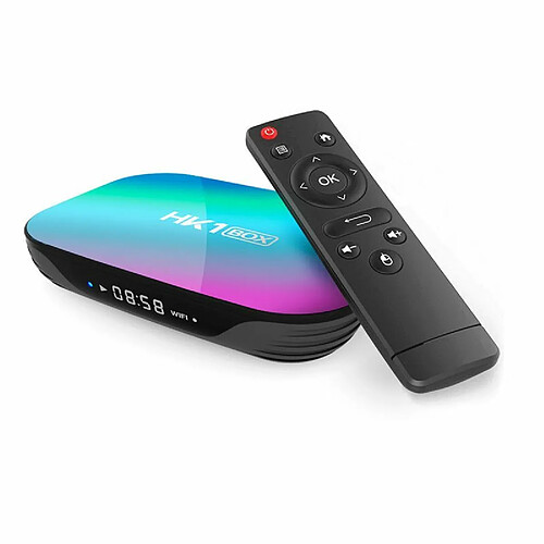 Android 9.0 Smart Tv Box 1000M Double Lecteur Wifi Netflix Youtube Noir 4 128G Avec Télécommande Vocale T1