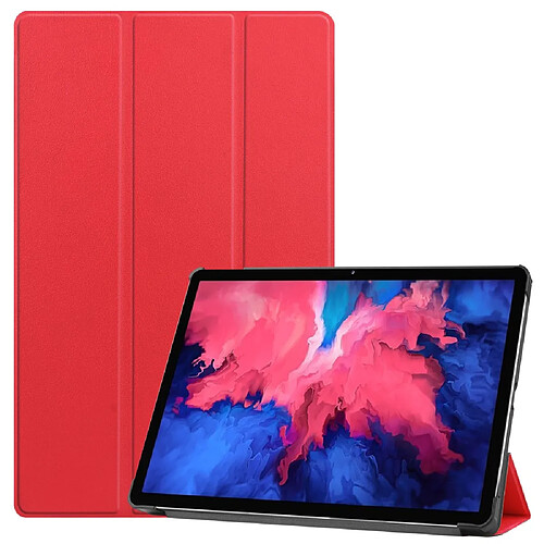 Etui en PU avec support tri-pliure rouge pour votre Lenovo Xiao Xin Pad J606F