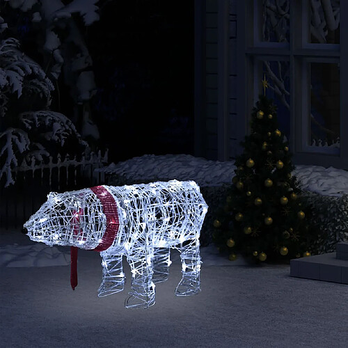 vidaXL Décoration lumineuse de Noël Ours 45 LED 71x20x38 cm Acrylique