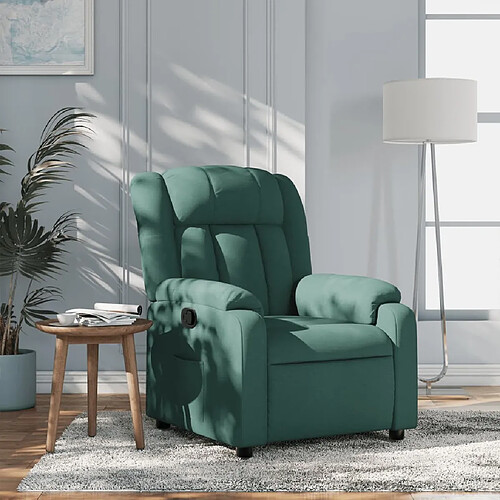 vidaXL Fauteuil inclinable Vert foncé Tissu