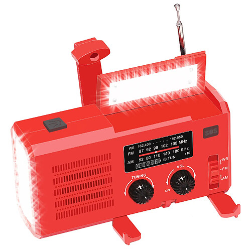 Universal Portable d'urgence générateur solaire manuel AM/FM/NOAA SOS météo torche étanche 4000mA téléphone portable chargeur radio |