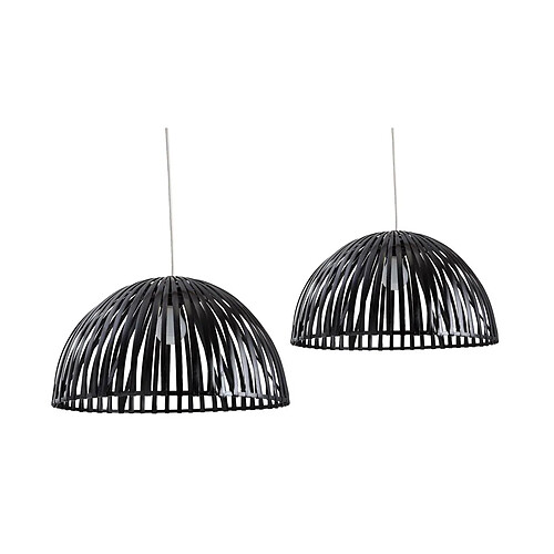 Aubry Gaspard Abat-jour en bambou (Lot de 2) noir.