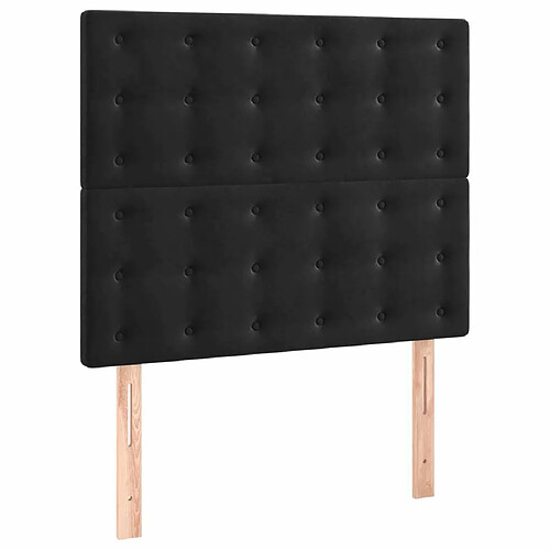 Maison Chic Lot de 2 Têtes de lit design pour chambre - Décoration de lit Noir 80x5x78/88 cm Velours -MN92635