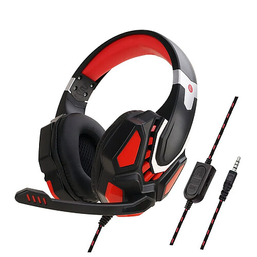 Casque Basse Son stéréo écouteurs cablés PS4 rouge non LED