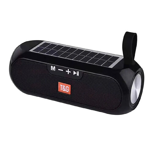 Universal Haut-parleur Bluetooth haut-parleur solaire sans fil subwoofer portable support surround stéréo | noir(Le noir)