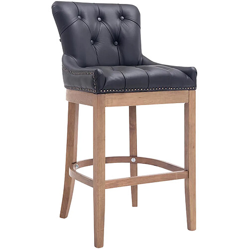 Non Tabouret de bar Lakewood en cuir véritable, clair antique