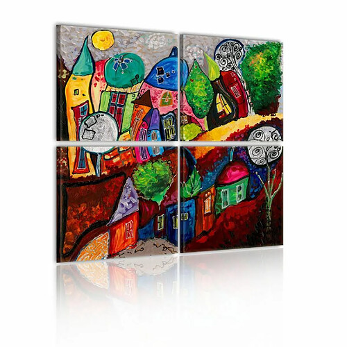 Paris Prix Tableau Imprimé Ville Multicolore 90 x 90 cm