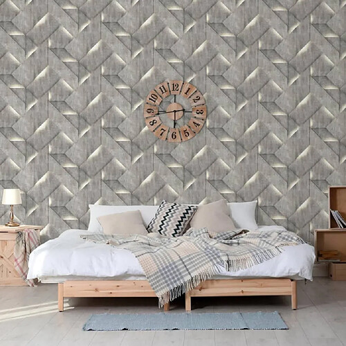 DUTCH WALLCOVERINGS Papier peint Onyx Gris foncé