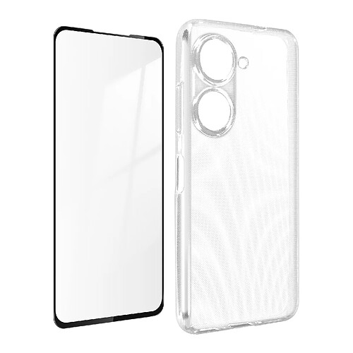 Avizar Coque Asus Zenfone 10 et Zenfone 9 Souple et Film Verre Trempé 9H