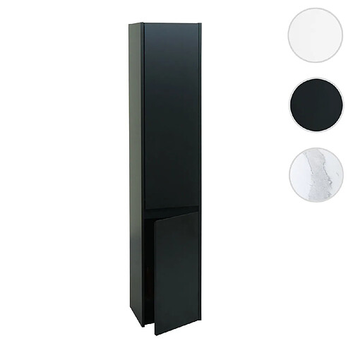 Mendler Armoire suspendue HWC-L86, Armoire de salle de bain Highboard Hochschrank, MVG mélamine 2 portes 3 compartiments 160x33cm ~ noir