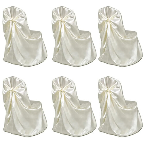 vidaXL Housse de chaise crème pour le banquet de mariage 6 pièces