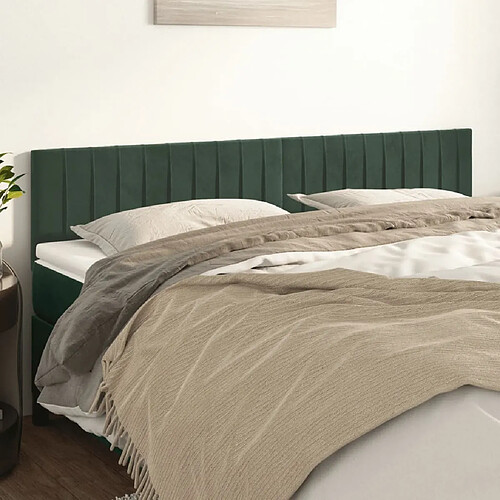 vidaXL Têtes de lit 2 pcs Vert foncé 80x5x78/88 cm Velours