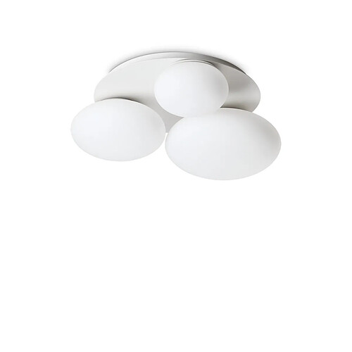 Ideal Lux Plafonnier Rond DecoratiGlass 3 Lumières Blanc