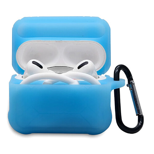 Coque en silicone mousqueton anti-perte, bleu pour votre AirPods Pro