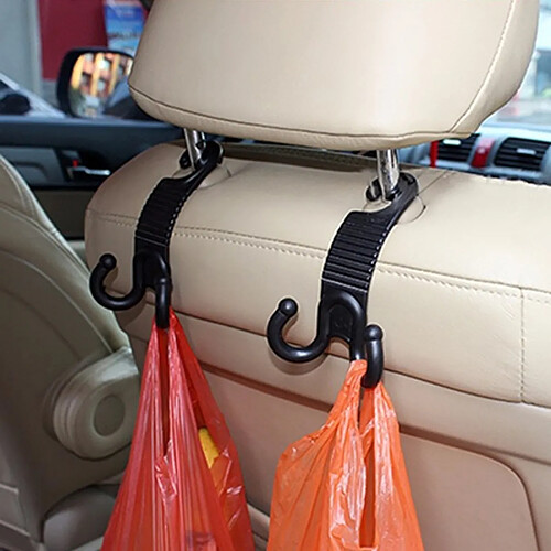 Wewoo 2 PCS Jeune Joueur Griffe noir Forme Durable Siège De Voiture Retour Crochet Tronc Sac Hanger Titulaire Auto Appui-Tête à Bagages