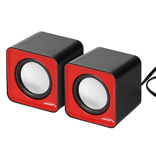 Haut-parleurs d'ordinateur Enceintes 6W USB rouge Audiocore AC870R