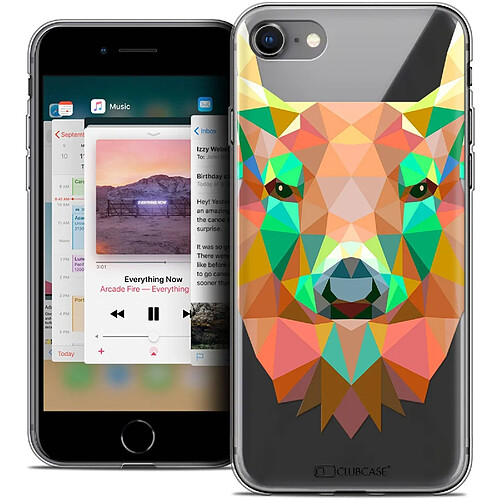 Caseink Coque Housse Etui Apple iPhone 8 (4.7 ) [Crystal Gel HD Polygon Series Animal - Souple - Ultra Fin - Imprimé en France] Cerf