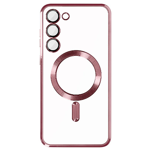 Avizar Coque MagSafe pour Samsung S23 Plus protection caméra Transparent / Rose