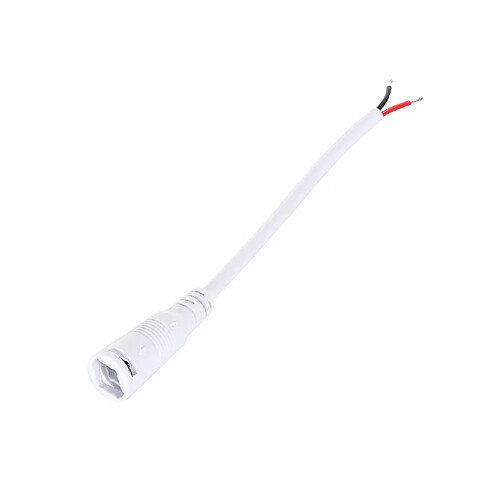 Ledkia Câble Connexion Jack Femelle Ruban LED 12V DC Blanc Blanc