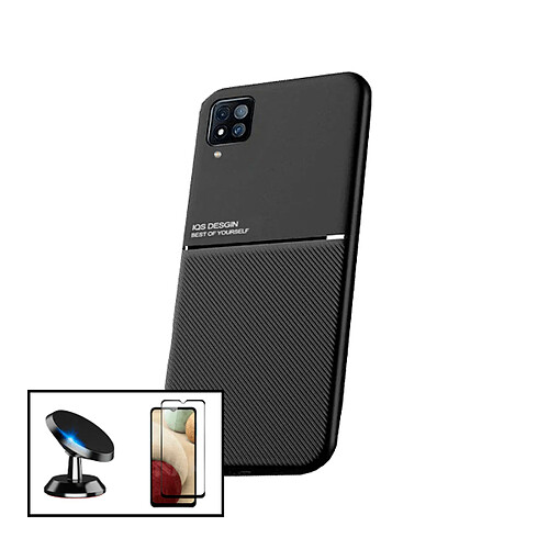 PHONECARE Coque Magnétique Lux + Film de Verre Trempé 5D à Couverture Complète + Support Magnétique de Voiture pour Samsung Galaxy A12