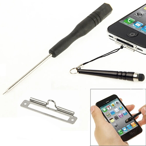 Wewoo Pour iPhone 4 & 4S Outils de lanière de courroie de vis avec le stylo de contact