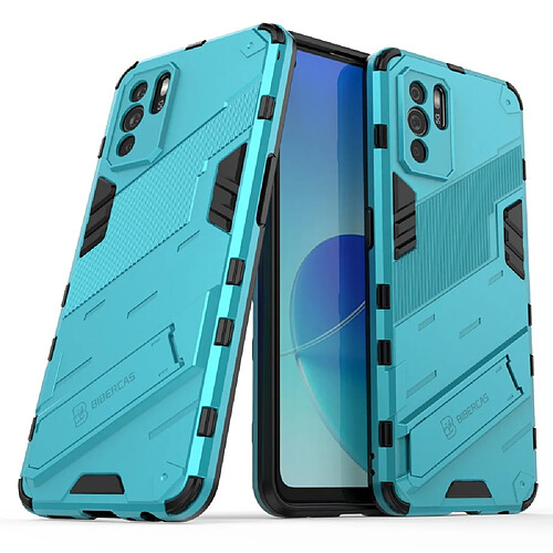 Coque en TPU antichoc avec béquille bleu clair pour votre OPPO Reno6 Z