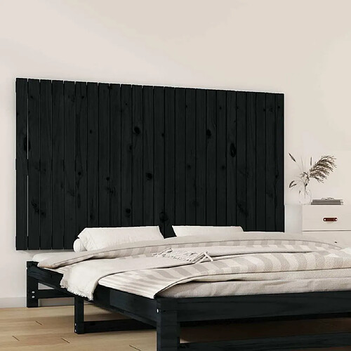 Maison Chic Tête de lit scandinave pour lit adulte,Meuble de chambre murale Noir 159,5x3x90 cm Bois massif de pin -MN18369